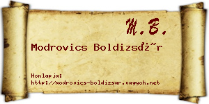 Modrovics Boldizsár névjegykártya
